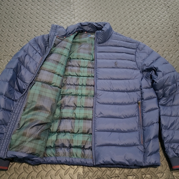 Mens Packable Water-Repellent Down Polo Jacket - Picture 2 of 4